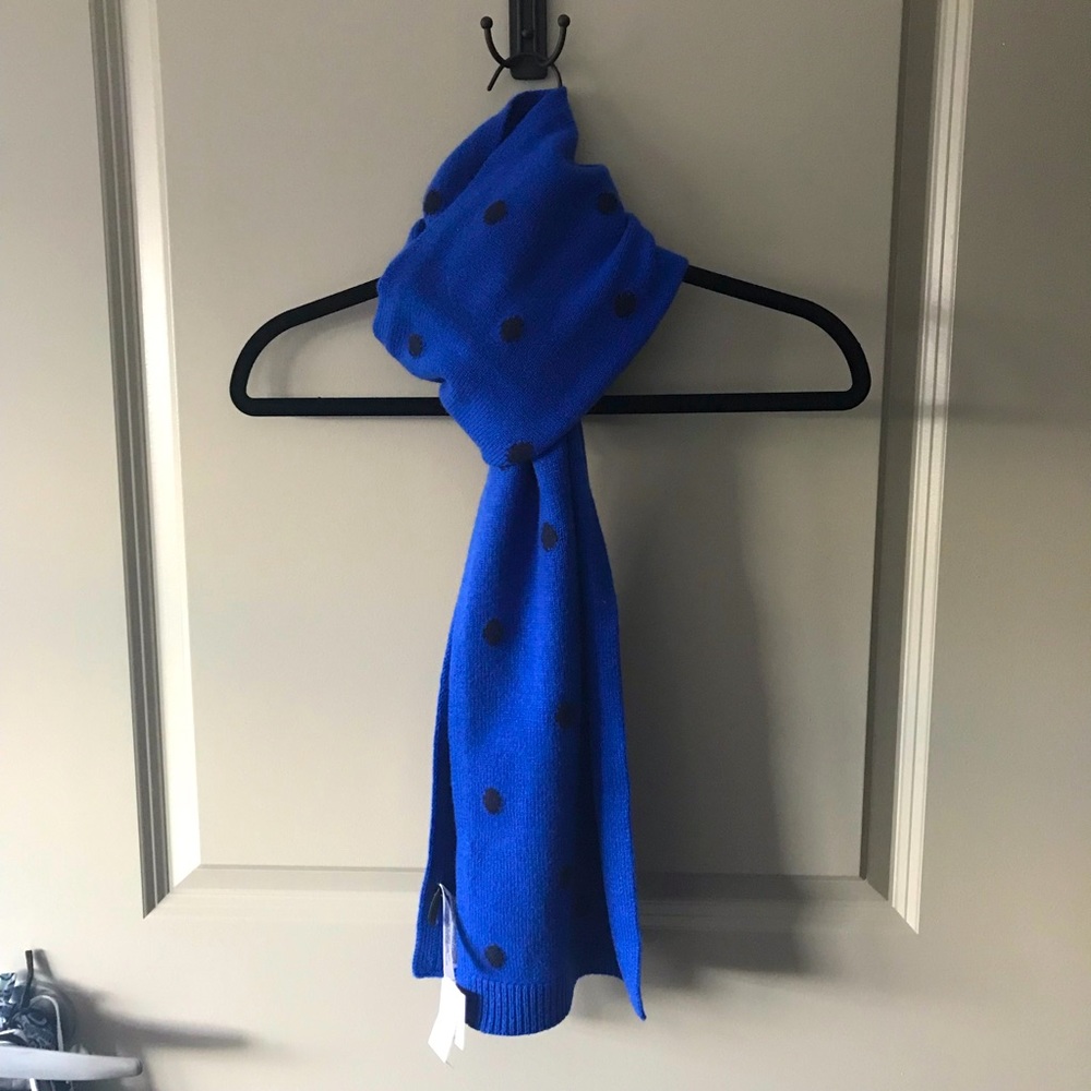 NWT TALBOTS Royal Blue Spotted Cashmere Luxury Scarf | OS